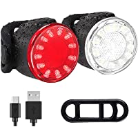 Luces Bicicleta- Impermeable LED Kit Luz Bicicleta- Luces Delanteras y Traseras Bicicleta- Recargables USB- Luces…